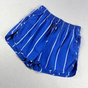 Madewell Womens Blue White Striped Cotton Drawstring Shorts XS CKP481310569